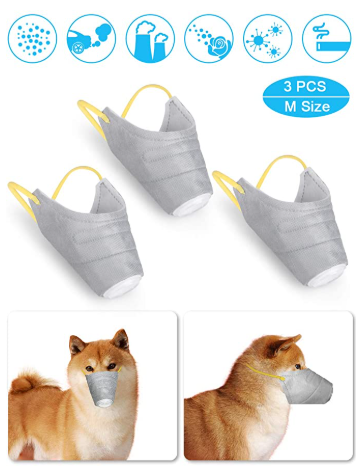 Dog Respirator Mask, Adjustable Dog Protective Muzzle Pet Mouth Cover Mask Sizes